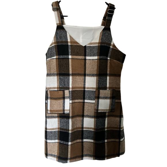 NICE Fall Shacket & Dress Combo – Size XL, Black / Brown / Ivory Plaid, NWT - Picture 7 of 15